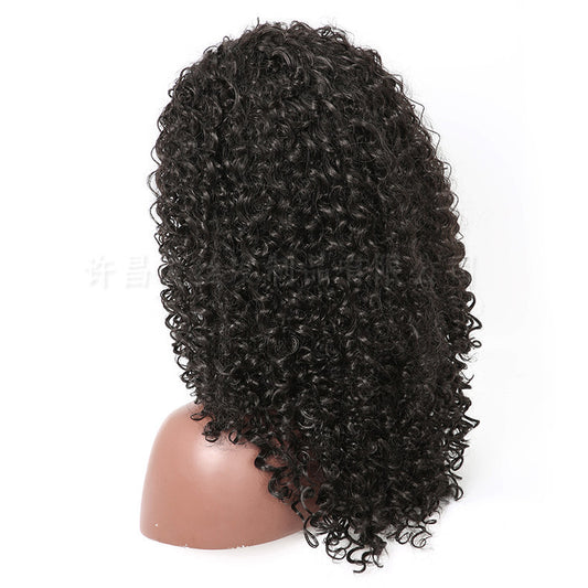 Cross Border Hot Sale African Wig European And American Wig Fluffy Long Curly Hair Small Curly Wave High Temperature Silk Chemical Fiber Headgear